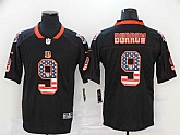 Nike Bengals 9 Joe Burrow Black USA Flag Fashion Limited Jersey,baseball caps,new era cap wholesale,wholesale hats